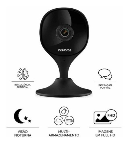 Câmera de segurança Intelbras iMX com resolução de 2MP visão nocturna incluída preta