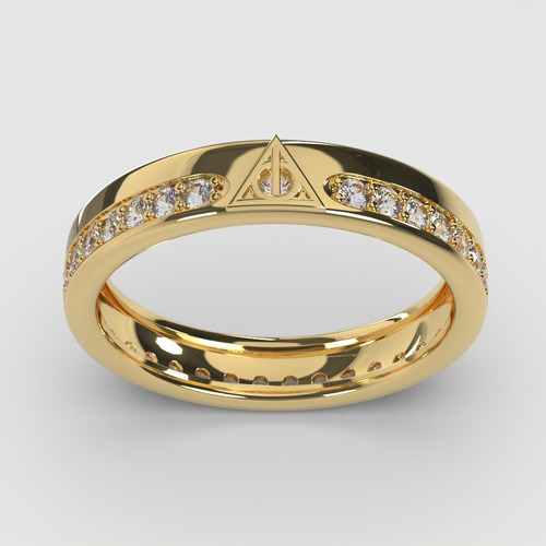 Anillo Reliquias De La Muerte Oro Amarillo 18k