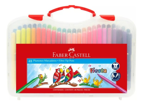 Marcadores Faber-Castell Finos Estuche Rígido X48 Colores