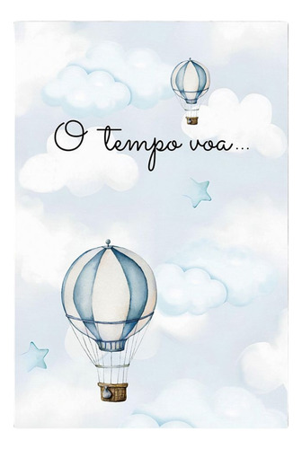 Painel Retangular Tecido Sublimado O Tempo Voa 1,5x2,2