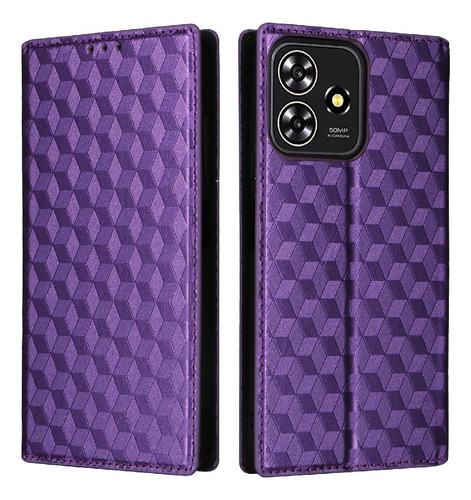 Funda For Zte Axon 50 Lite Pu Cuero Cierre Magnético 3d