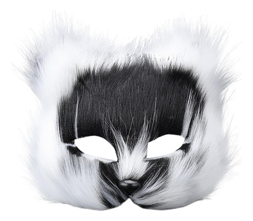 Máscara Facial De Halloween Máscara De Animal Blanco Negro