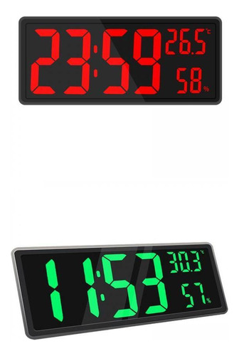 Reloj De Pared Digital Led Grande De 2 Piezas Con