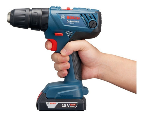 Imagen 6 de 9 de Taladro Percutor Inalámbrico De 13mm 1 Batería Bosch Gsb 180-li 18v Con Maletín