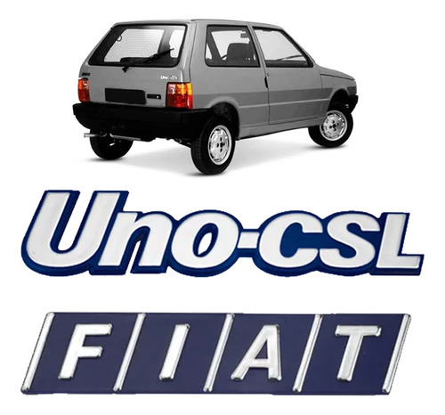 Kit Emblema Fiat Uno Csl Porta Malas 91 92 93 (fiat/unocsl)