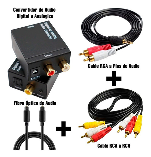 Convertidor Audio Digital Optico A Analogico Rca Fibra Optic