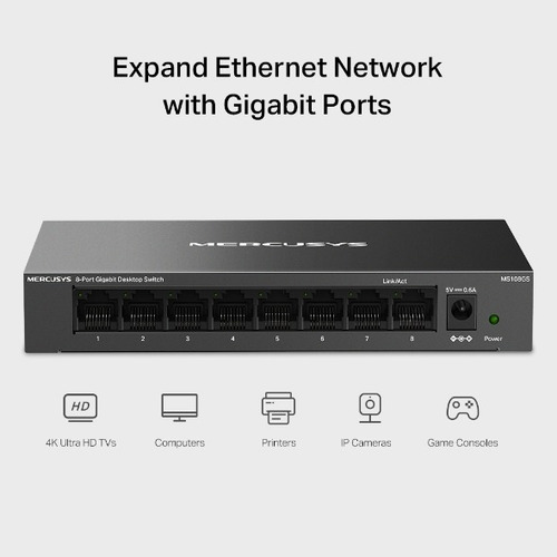 Switch De Escritorio Gigabit Tp-link 8 Ptos No Admin /ms108g