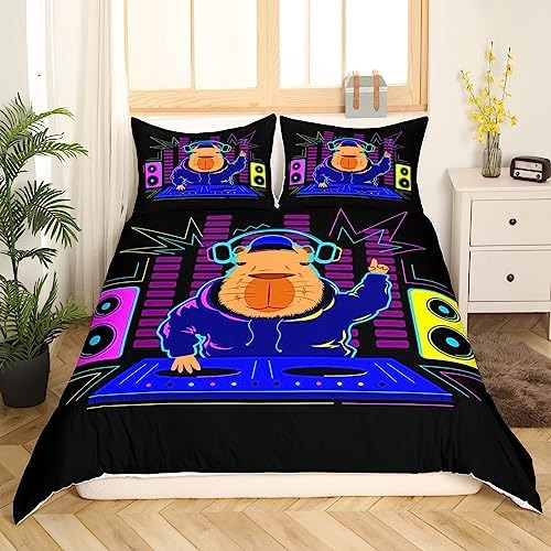 Erosebridal Juego De Cama De Capibara Queen Para Niños Y Niñ