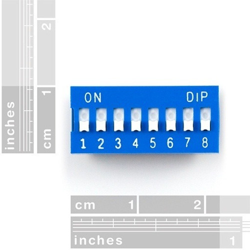 Imagen 2 de 3 de Interruptor Dip Switch 8 Posiciones 2.5mm Azul