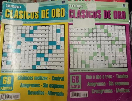 Crucigrama Clasicos De Oro X 8 Revistas C/50 Pg+2cruci Bolsi