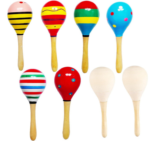 6 Piezas De Maracas De Madera Fiesta (color Aleatorio) ...