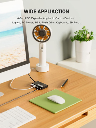 Snllmzi Hub Usb 3.0, Concentrador Usb De 4 Puertos, Divisor