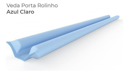 Veda Porta Rolinho Conta Mosquito Couro 100cm Comfort Door Cor Azul-claro
