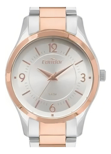 Kit Relógio Condor Co2036kvns/k5k Prata Rose Co2036kvns K5k Cor da correia Prateado Cor do bisel Rosa Cor do fundo Branco