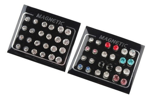 24 Pares De Pendientes De Botón Sin Orificios Para Hombres