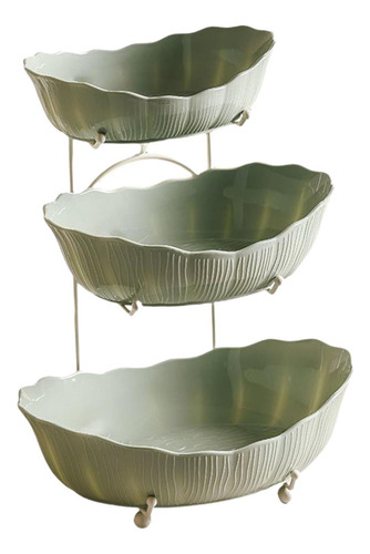 Placa De Cesta De Cesta De Frutas Em Verde 28.5x25x31cm
