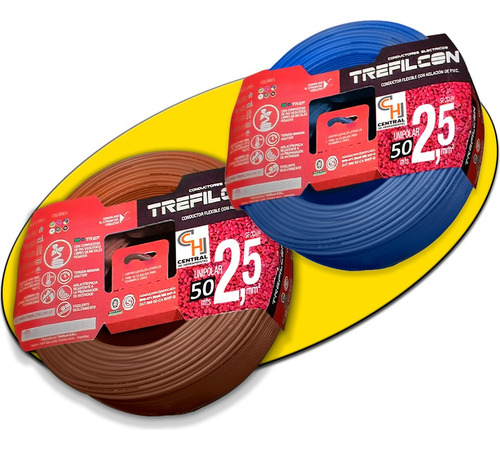 Combo 2 Rollos X 50 Mts Cable Normalizado 2,5mm Trefilcon