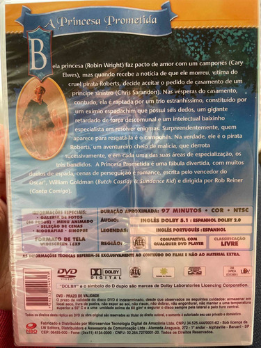 Dvd: A Princesa Prometida Ed. Especial Do Diretor Rob Reiner