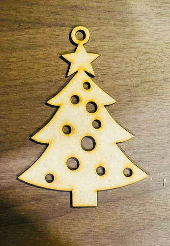 Esfera Navideña Mdf Decoracion Arbol 8cm 10piezas