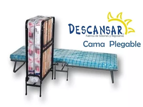 Cama Plegable Catre Con Colchon Cm Caño Descansar