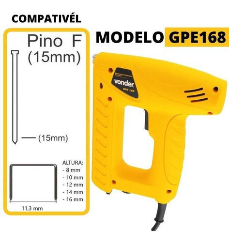 Imagem 3 de 9 de Grampeador Elétrico Pinador 127v/220v Gpe168 5000 Grampo 8mm