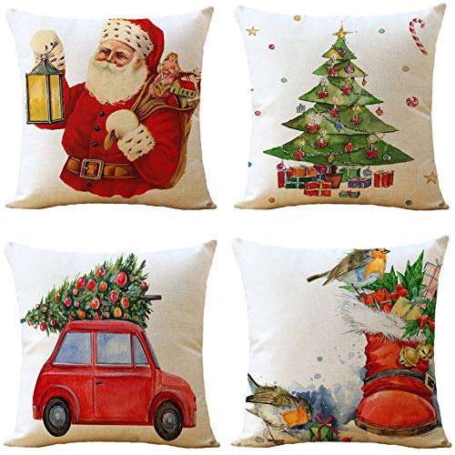 Fundas De Almohada Tiro Casos Feliz Navidad Coche Del C...