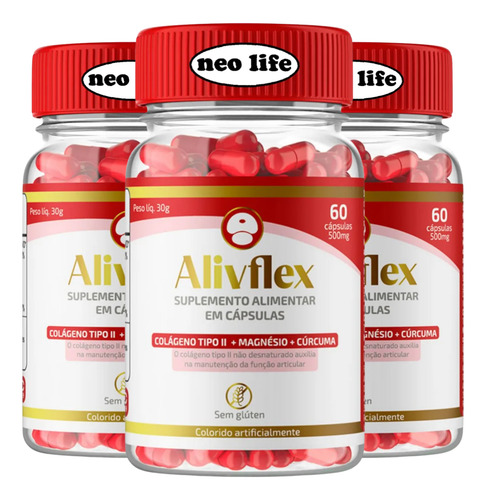 2 Aliviflex 60 Caps Original - Envio Rápido - Loja Oficial Aliviflex