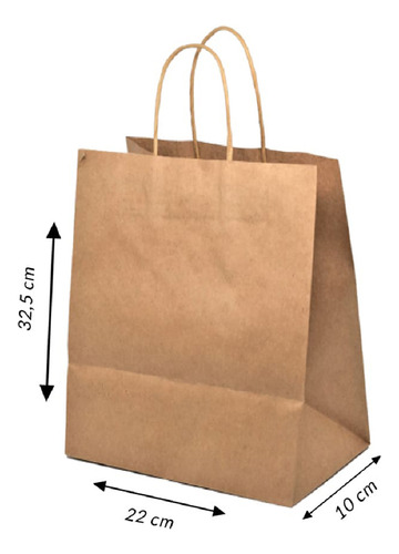 Pack Bolsa Papel Kraft 22 X 32,5 X 10 (25 Unds)