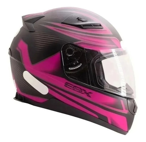 Imagem 4 de 6 de Capacete Moto Fechado Ebf E0x Feminino Roses Branco E Pink