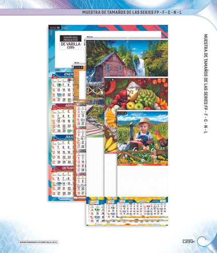 300 Calendario Len De Varilla Chico Cromo + Santoral Anli