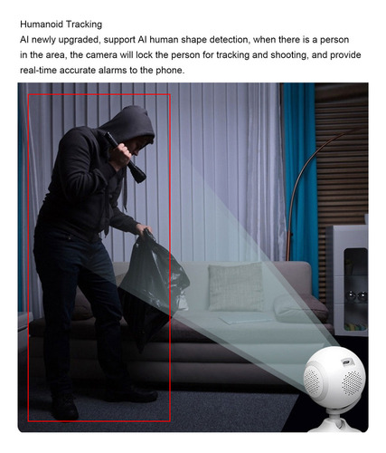 Cámara Wifi Para Interiores, Panorámica, Seguridad, 1080p, A