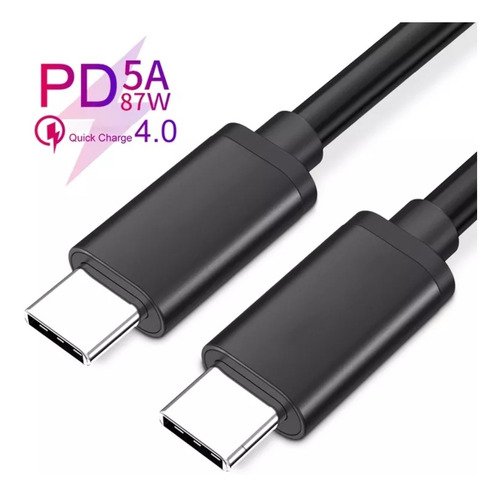 Imagen 1 de 4 de Cable Cargador Y Datos / C A C / 1 Metro / 87 W 5 A /