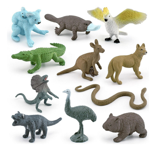 11 Peças Figuras De Animais Australianos, Decoração De