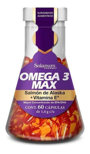 Solanum Omega 3 De Salmon De Alaska + Vitaminas 60 Caps Sabor Sin Sabor