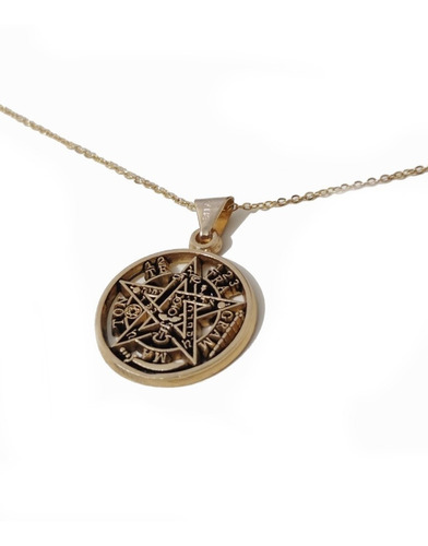 Dije Pentagrama Tetragramaton Amuleto Protección Con Cadena