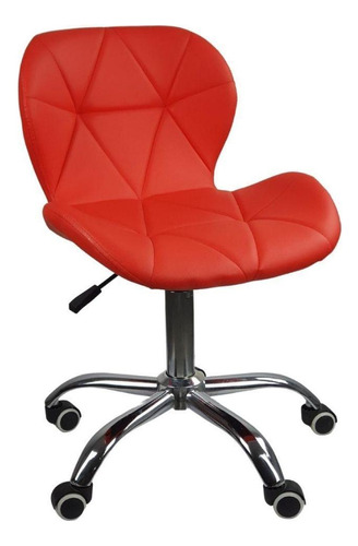 Cadeira Office Eiffel Slim Ajustável Base Giratória Vermelho