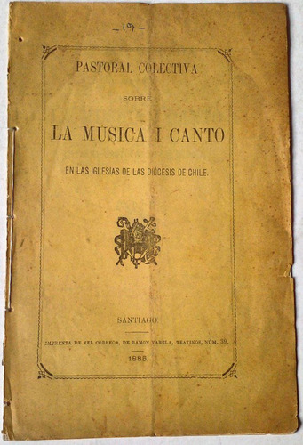 Musica Canto Iglesias Diocesis 1885 Chile