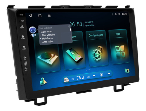Multimidia Crv 05/11 9p Android 13 Octacore 2/32gb Chip 4g Cor Preto