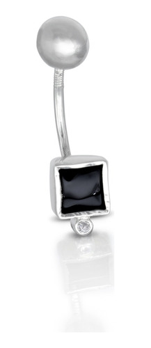 Piercing Onix Cuadrado Circon Plata925 Joyeria Fina