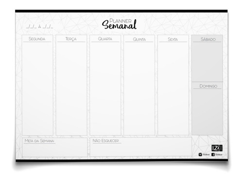 Imagem 1 de 3 de Planner Semanal Black Bloco A4 (tam Sulfite) Planejamento