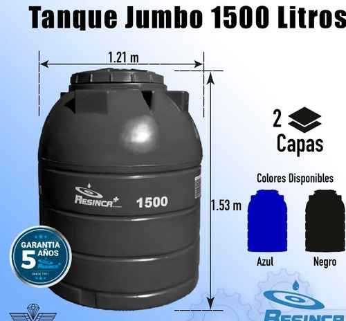 Imagen 1 de 2 de Tanque De 1.500 Litros Resinca Jumbo