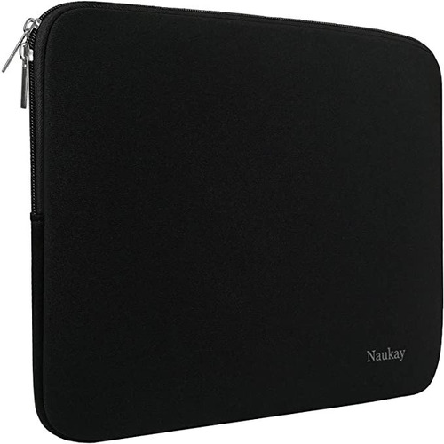 Funda Laptop Negra C/bolsillo Ligera Naukay 14.5 Pulgadas