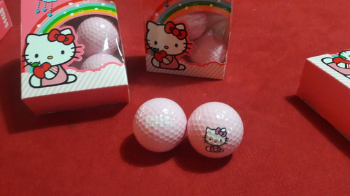 Pelota De Golf Hello Kitty Rosa Niña Golfista Bola Putt Tee