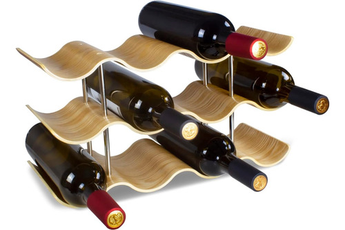 Rack En Olas Para 12 Botellas De Vino Dos Colores Birando