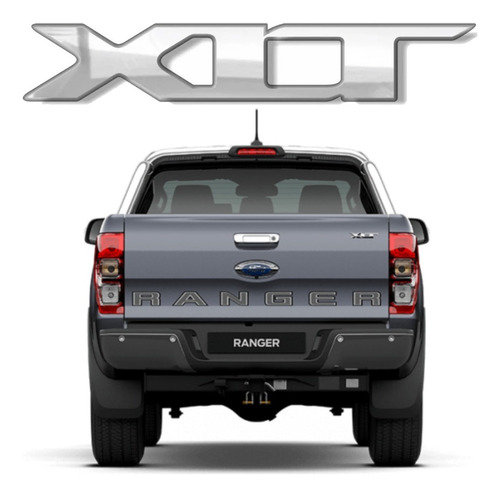 Adesivo Emblema Xlt Ford Ranger Cromado Resinado 2013 A 2021 Cor Adesivo Ranger Xlt