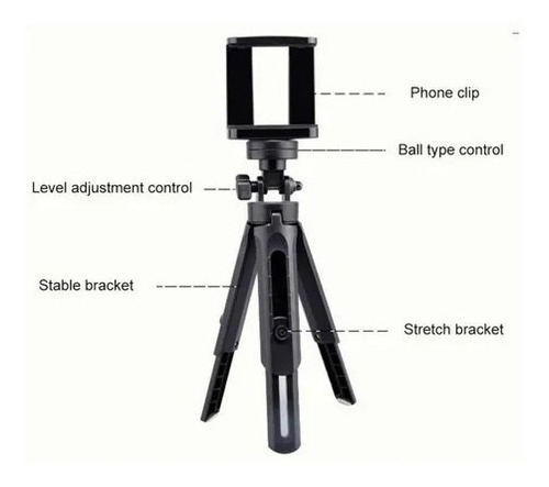 Imagen 3 de 4 de Mini Trípode Soporte Para Celular Estabilizador Universal