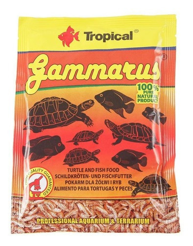 Tropical Ração Gammarus 12g Sachê Para Peixes E Tartarugas