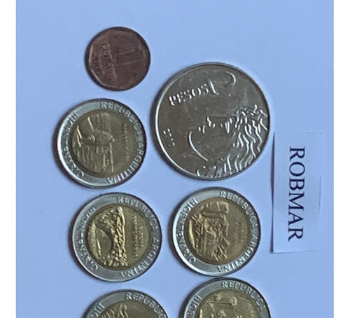 Robmar-argentina-7 Conmemorativas,n°13 Lote De 1 Y 2 Pesos
