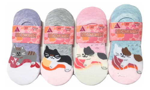 Pack 12 Calcetines Invisibles Con Diseños Varios Modelos