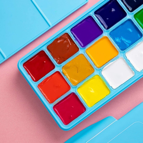 Imagen 6 de 7 de Himi Gouache Set De 18 Colores 30 Ml / Caja Celeste